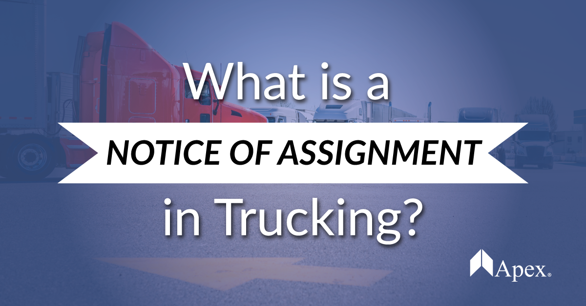notice of assignment trucking