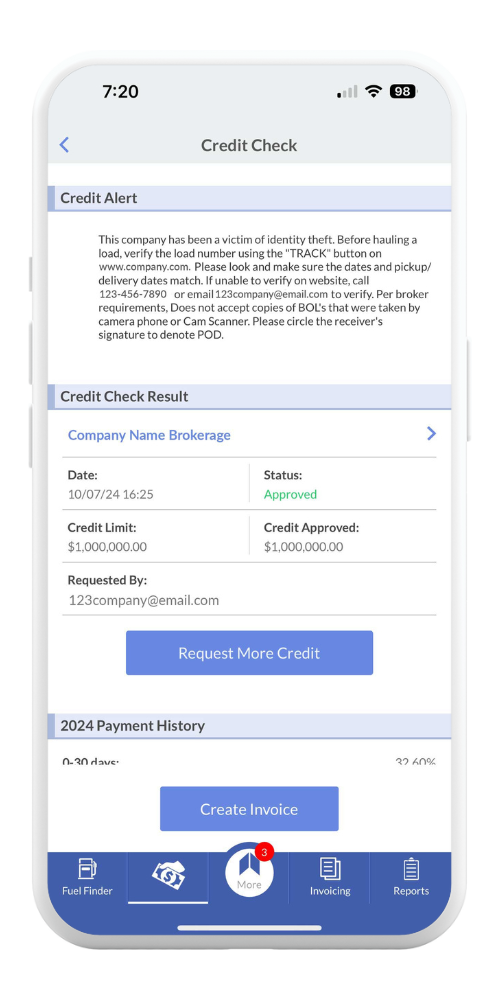 Apex Credit Check on Apex Mobile Factoring App for Truckers